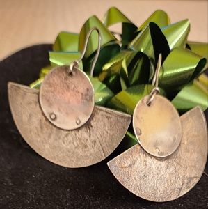 Vintage Artisan Handcrafted Silver Earrings